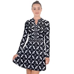 Abstract-black Long Sleeve Panel Dress