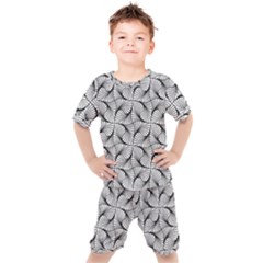 Abstract-gray Kids  Tee And Shorts Set