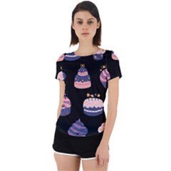 Birthday-cake Back Cut Out Sport Tee by nateshop