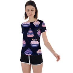 Birthday-cake Back Circle Cutout Sports Tee by nateshop