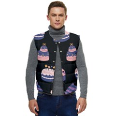 Birthday-cake Men s Short Button Up Puffer Vest	 by nateshop