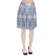 Blue-design Pleated Skirt