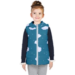 Clouds Kids  Hooded Puffer Vest by nateshop