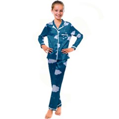 Clouds Kid s Satin Long Sleeve Pajamas Set