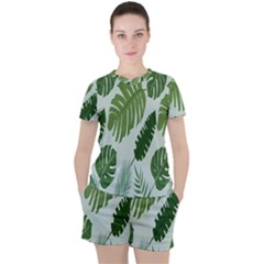 Leaves Women s Tee And Shorts Set