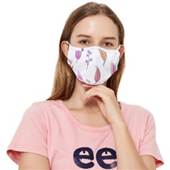 Leaves-pink Fitted Cloth Face Mask (adult) by nateshop