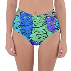 Pattern-cat Reversible High-waist Bikini Bottoms by nateshop