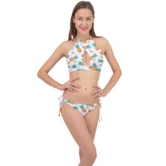 Pineapple Cross Front Halter Bikini Set by nateshop