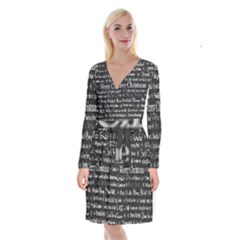 Abstract Advent Backdrop Background Card Long Sleeve Velvet Front Wrap Dress by artworkshop