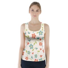  Background Colorful Floral Flowers Racer Back Sports Top by artworkshop