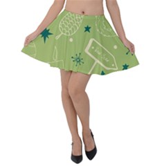 Angel Artwork Ball Christmas  Velvet Skater Skirt by artworkshop