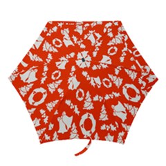 Orange Background Card Christmas  Mini Folding Umbrellas by artworkshop