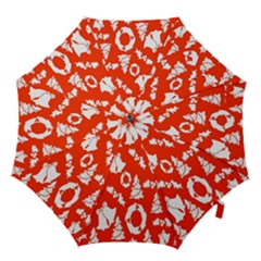 Orange Background Card Christmas  Hook Handle Umbrellas (small) by artworkshop