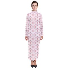 Pattern Christmas Pattern Red Stars Turtleneck Maxi Dress by Sapixe