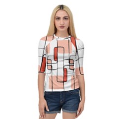 Abstract Seamless Pattern Art Quarter Sleeve Raglan Tee