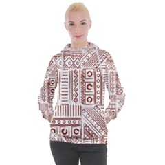 Tribal Pattern Vintage Texture Women s Hooded Pullover