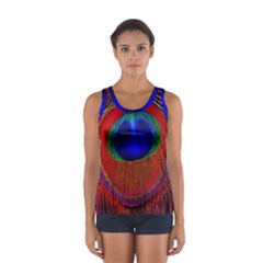 Peacock Plumage Fearher Bird Pattern Sport Tank Top 