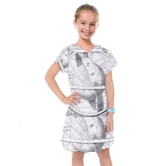 Constellations Celestial Moon Earth Kids  Drop Waist Dress by Sapixe