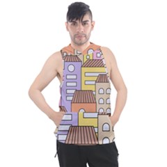 Houses City Architecture Building Men s Sleeveless Hoodie by Sapixe