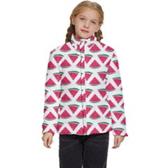 Illustration Watermelon Fruit Food Melon Kids  Puffer Bubble Jacket Coat