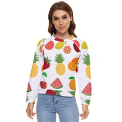 Fruits Cartoon Women s Long Sleeve Raglan Tee