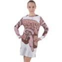 Cerebrum Human Structure Cartoon Human Brain Long Sleeve Hoodie Dress View1