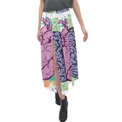 Brain Heart Balance Velour Split Maxi Skirt