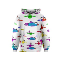 Fish Swim Cartoon Funnycute Kids  Pullover Hoodie by Sapixe