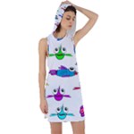 Fish Swim Cartoon Funnycute Racer Back Hoodie Dress