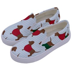 Dachshund Kids  Canvas Slip Ons by nateshop