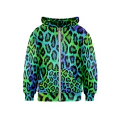 Paper-green-tiger Kids  Zipper Hoodie by nateshop