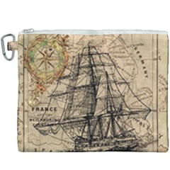 Ship Map Navigation Vintage Canvas Cosmetic Bag (xxxl)