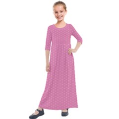 Seamless-pink Kids  Quarter Sleeve Maxi Dress by nateshop