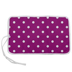 Polka-dots-purple White Pen Storage Case (m)