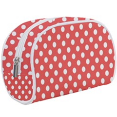 Polka-dots-red White,polkadot Make Up Case (large) by nateshop