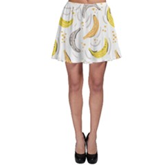 Seamless Stylish Pattern-with-fresh-yellow-bananas-background Skater Skirt by Wegoenart