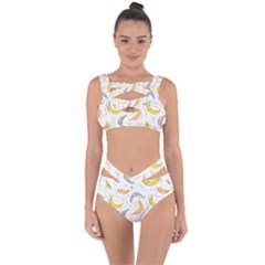 Seamless Stylish Pattern-with-fresh-yellow-bananas-background Bandaged Up Bikini Set  by Wegoenart