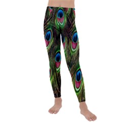 Peacock-army Kids  Lightweight Velour Leggings