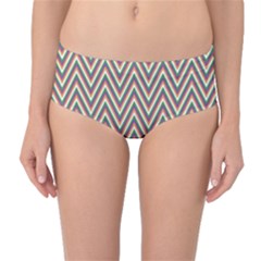 Chevron-gray Mid-waist Bikini Bottoms by nateshop