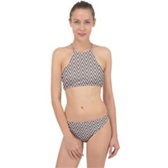 Chevron-gray Racer Front Bikini Set by nateshop