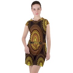 Fractal Drawstring Hooded Dress by nateshop