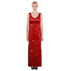 Background-star-red Thigh Split Maxi Dress by nateshop