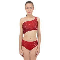 Background-star-red Spliced Up Two Piece Swimsuit by nateshop