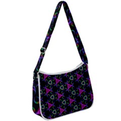 Background-triangle Zip Up Shoulder Bag by nateshop