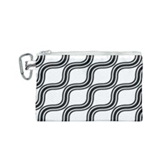 Diagonal-black White Canvas Cosmetic Bag (small) by nateshop