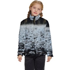  Rain Drops Water Liquid  Kids  Puffer Bubble Jacket Coat by artworkshop