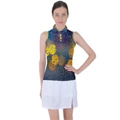 Bokeh Raindrops Window  Women s Sleeveless Polo Tee by artworkshop