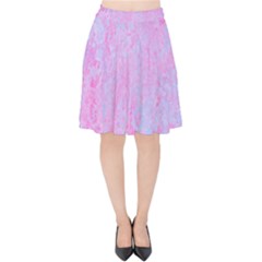  Texture Pink Light Blue Velvet High Waist Skirt by artworkshop