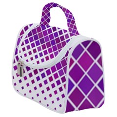 Pattern-box Purple White Satchel Handbag by nateshop