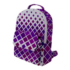 Pattern-box Purple White Flap Pocket Backpack (large) by nateshop